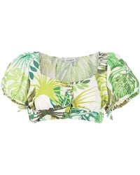 Amir Slama - Palm Leaf Print Cropped Top - Lyst