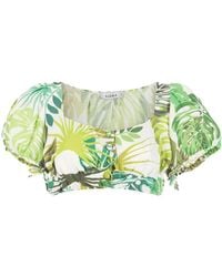 Amir Slama - Palm Leaf Print Cropped Top - Lyst