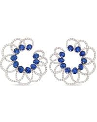 HYT Jewelry - 18Kt Witgouden Oorbellen Met Saffier En Diamant - Lyst