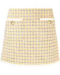 Miu Miu - Bouclé Check-pattern Miniskirt - Lyst