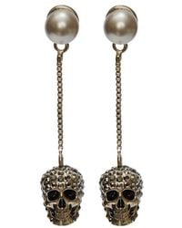 McQueen - Skull-Drop Earrings - Lyst