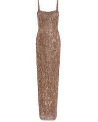 Jenny Packham - Sequin-Embellished Fringe-Detail Maxi Dress - Lyst