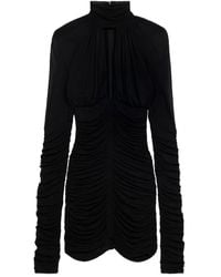 Blumarine - Ruched Long-Sleeve Mini Dress - Lyst