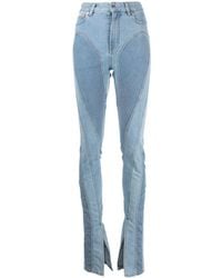 Mugler - Spiral Split-Hem Skinny Jeans - Lyst
