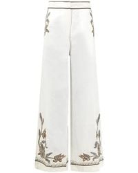 Scarlett Poppies - Sorelle Embroidered Sequin-Embellished Trousers - Lyst