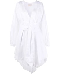 Alexandre Vauthier - Ruched-Detail Long-Sleeve Midi Dress - Lyst