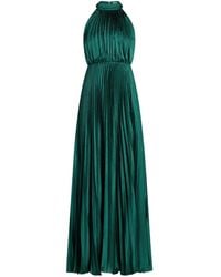 Monique Lhuillier - Abito Lungo Plissettato - Lyst