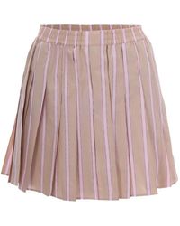 Lacoste - Striped Pleated Skirt - Lyst