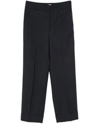 Peserico - Pressed-Crease Cuffed-Hem Tailored Trousers - Lyst