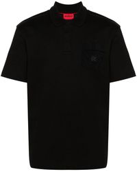 HUGO - Appliqué-logo Cotton Polo Shirt - Lyst