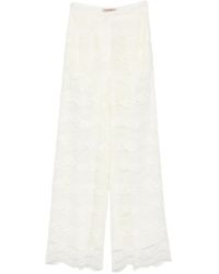 Twinset - Wide Fit Macramé Lace Trousers - Lyst