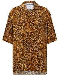 Moschino - Leopard-Print Short-Sleeve Shirt - Lyst
