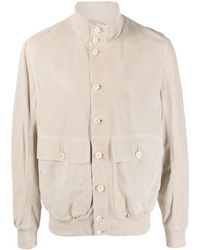 Brunello Cucinelli - Stand-up Collar Leather Jacket - Lyst