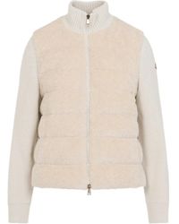 Moncler - Down-Paneled Teddy Cardigan - Lyst