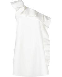 MSGM - Ruffle-trim Asymmetric Minidress - Lyst