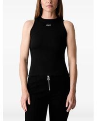 Off-White c/o Virgil Abloh - Logo-Detail Ribbed-Knit Tank Top - Lyst