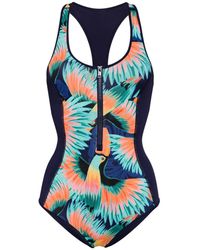 Duskii - Abstract-Print Racerback Swimsuit - Lyst