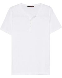 Jeordie's - Short-Sleeve Henley Linen T-Shirt - Lyst