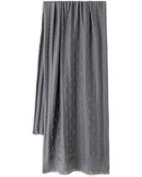 Moschino - Monogram-Jacquard Fringed Wool Scarf - Lyst
