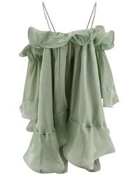 ACTUALEE - Ruffled Flared Mini Dress - Lyst