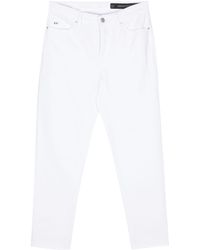 Armani Exchange - Logo-embroidered Tapered Jeans - Lyst
