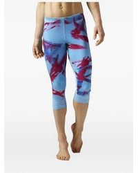 Reebok - Essentials Printed Capri Leggings - Lyst