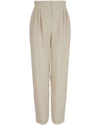 Emporio Armani - High-waisted Straight-leg Trousers - Lyst