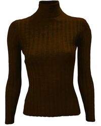 LA ROSE - Turtleneck Ribbed Sweater - Lyst