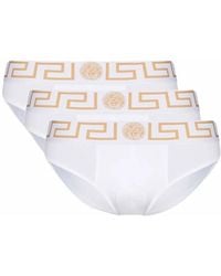 Versace - Slip Met Logo (Set Van Drie) - Lyst