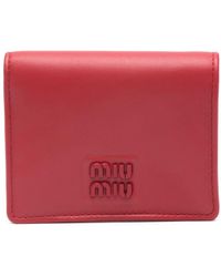 Miu Miu - Logo-plaque Leather Wallet - Lyst