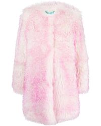 BECAGLI - Faux-Fur Long-Sleeve Coat - Lyst
