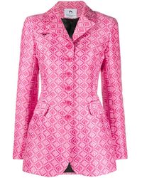 Marine Serre - Fitted All-over Jacquard Blazer - Lyst