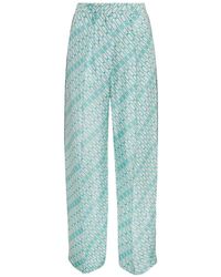 Victoria Beckham - Cecilia Portofino-Print Trousers - Lyst