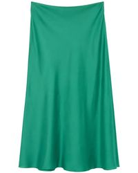 Alberta Ferretti - Satin-Finish Flared Midi Skirt - Lyst