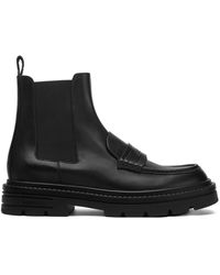 Versace - Adriano Leather Loafer Boots - Lyst