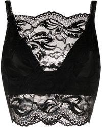 Rabanne - Crop Top With Lace Detail - Lyst