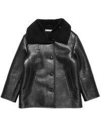 Acne Studios - Shearling-Trimmed Leather Jacket - Lyst