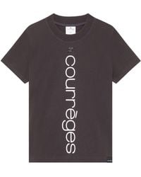 Courreges - T-Shirt aus Bio-Baumwolle mit Logo-Print - Lyst