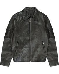 Purple Brand - Leather Zip-Front Jacket - Lyst