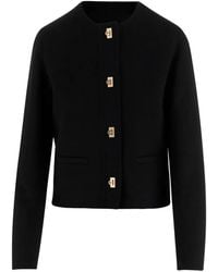 Ferragamo - Gancini-Button Round-Neck Jacket - Lyst