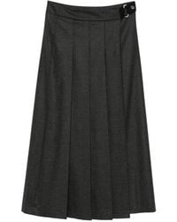P.A.R.O.S.H. - Ludy Pleated Buckle-Fastening Midi Skirt - Lyst