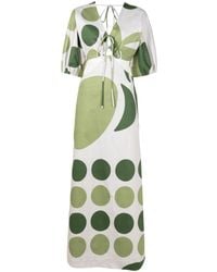Adriana Degreas - Abstract-print Cotton Maxi Dress - Lyst