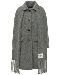Weekend by Maxmara - Fringe-Trim Scarf-Detail Coat - Lyst