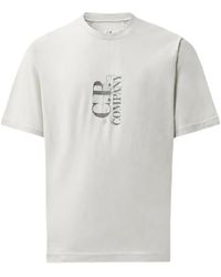 C.P. Company - T-Shirt 30/1 En Jersey À Logo Vertical - Lyst