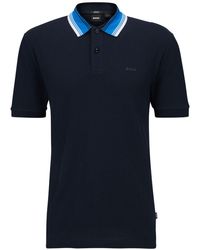 BOSS - Ribbed-collar Polo Shirt - Lyst