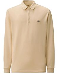 C.P. Company - Long-Sleeve Logo Polo Shirt - Lyst