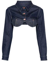 Jean Paul Gaultier - Giacca The Conical denim crop - Lyst
