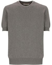 Brunello Cucinelli - Trui Met Korte Mouwen En Geribbelde Afwerking - Lyst