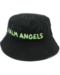 Palm Angels - Logo-print Distressed Bucket Hat - Lyst