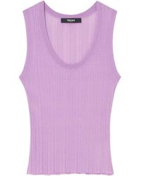 Versace - Ribgebreide Tanktop - Lyst